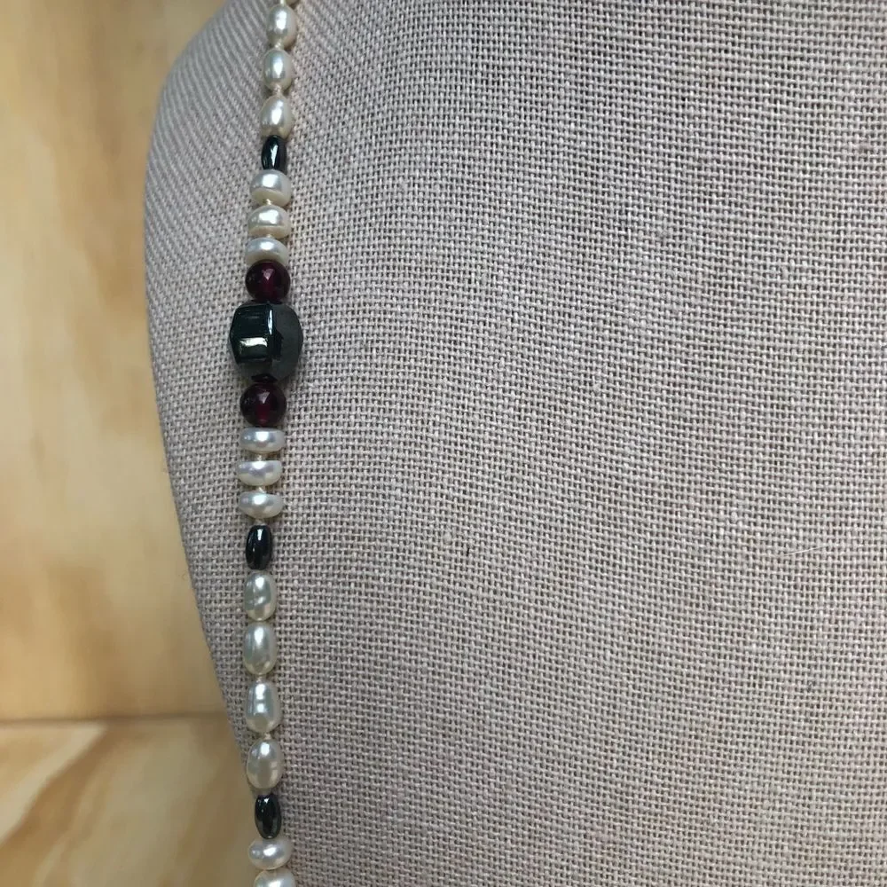 Black Onyx And Freshwater Pearl Necklace